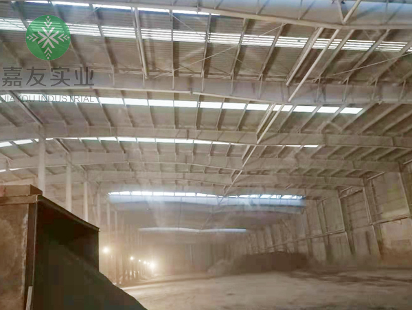 建材廠安裝杭州嘉友“霧王”噴霧降塵系統案例 建材廠安裝杭州嘉友“霧王”噴霧降塵系統案例